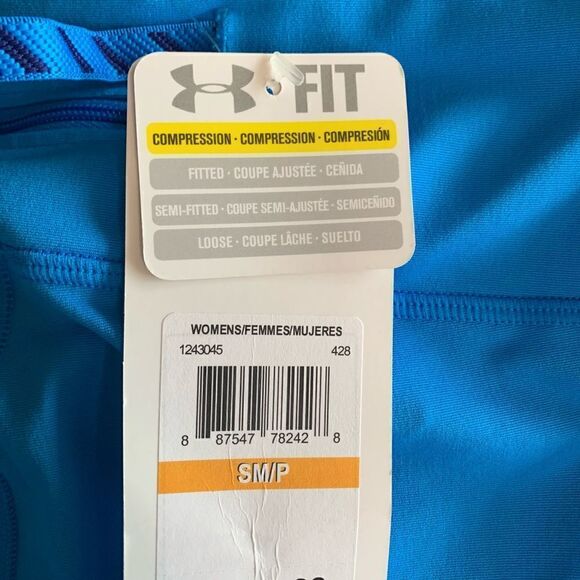 Under Armour UA blue/purple Compression Capri leggings Size S - Picture 9 of 9